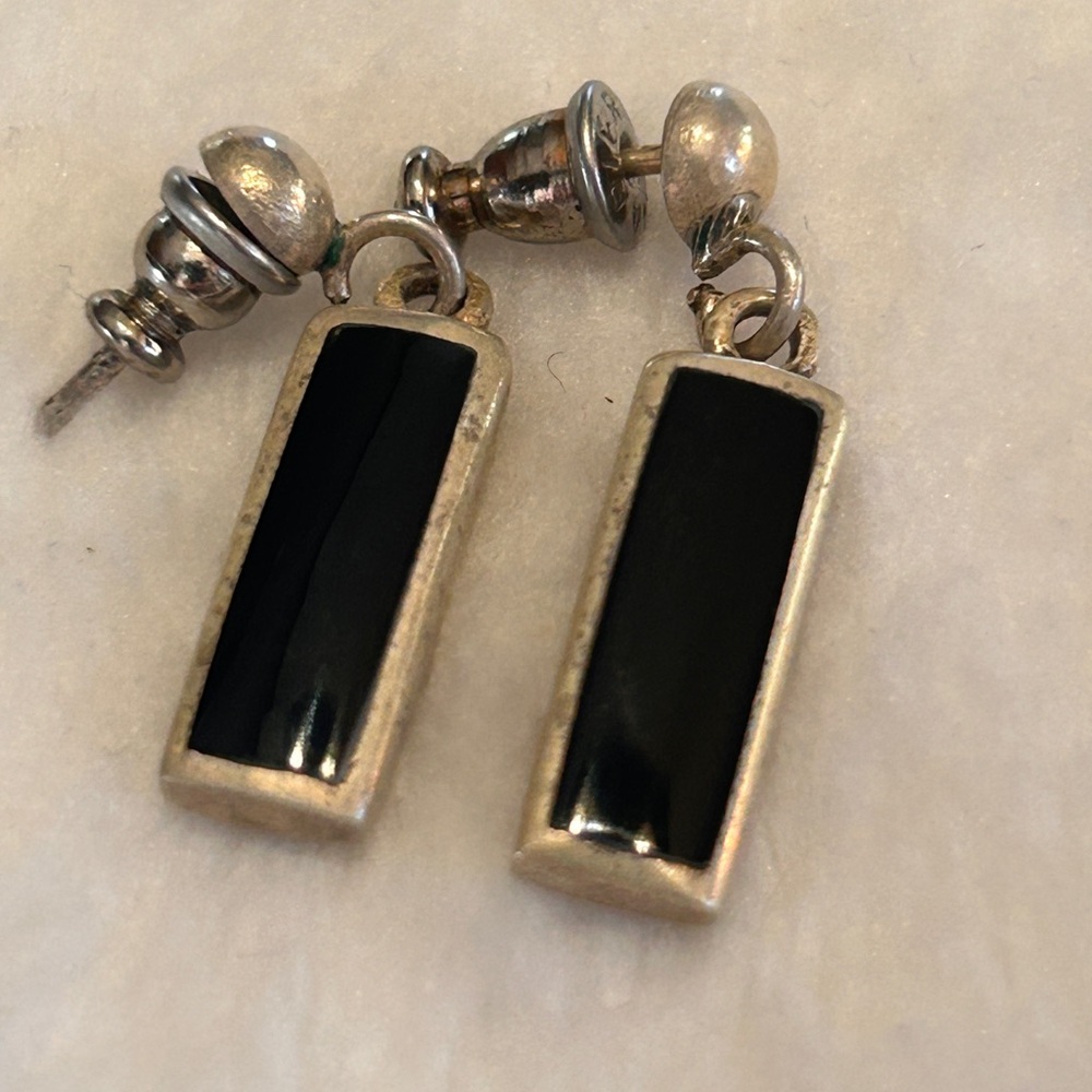 Silver and Onyx Earrings